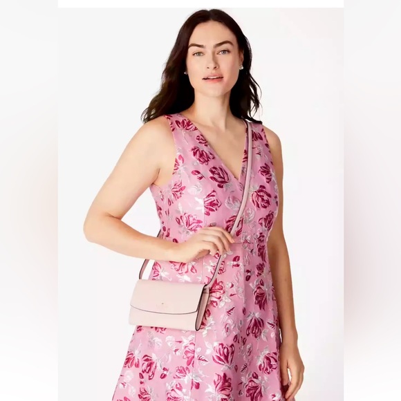 New Kate Spade Dana Small Flap Crossbody Saffiano Rose Smoke - Picture 2 of 5